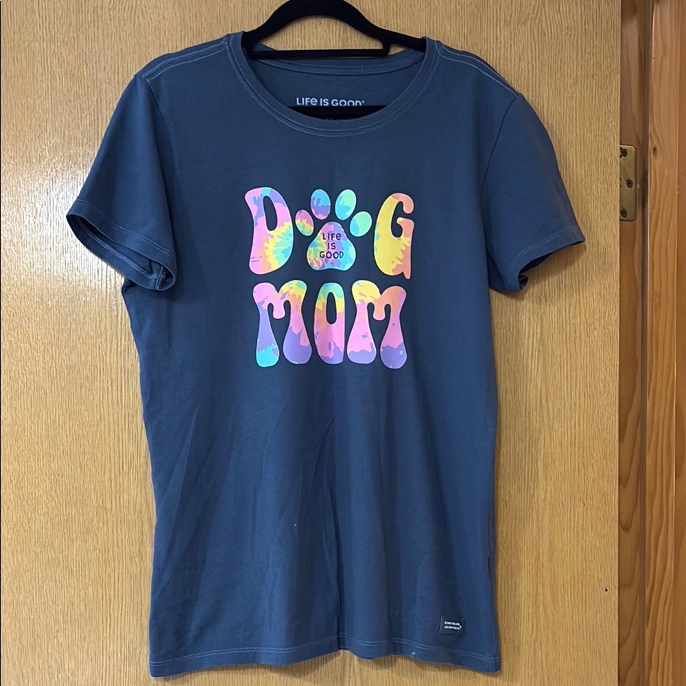 EUC Life Is Good Blue “Dog Mom” Crusher T-Shirt-M